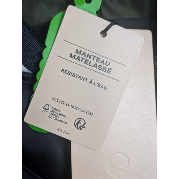 Scotch & Soda Quilted Jacket Water Repellent Inky Blue Green Varsity Style Med. - Picture 6 of 13